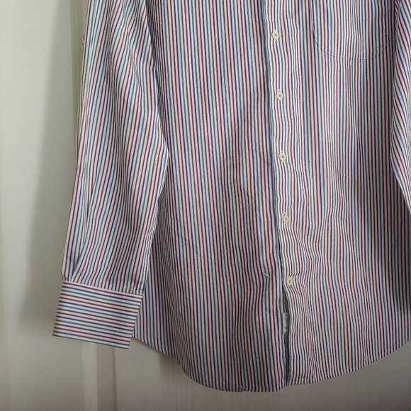 Peter Millar Stripe Cotton Button Down Preppy Business Office Shirt L - Picture 5 of 9